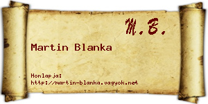 Martin Blanka névjegykártya
